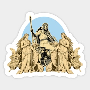 Odin Father God with Valkyrie Daughters Sticker